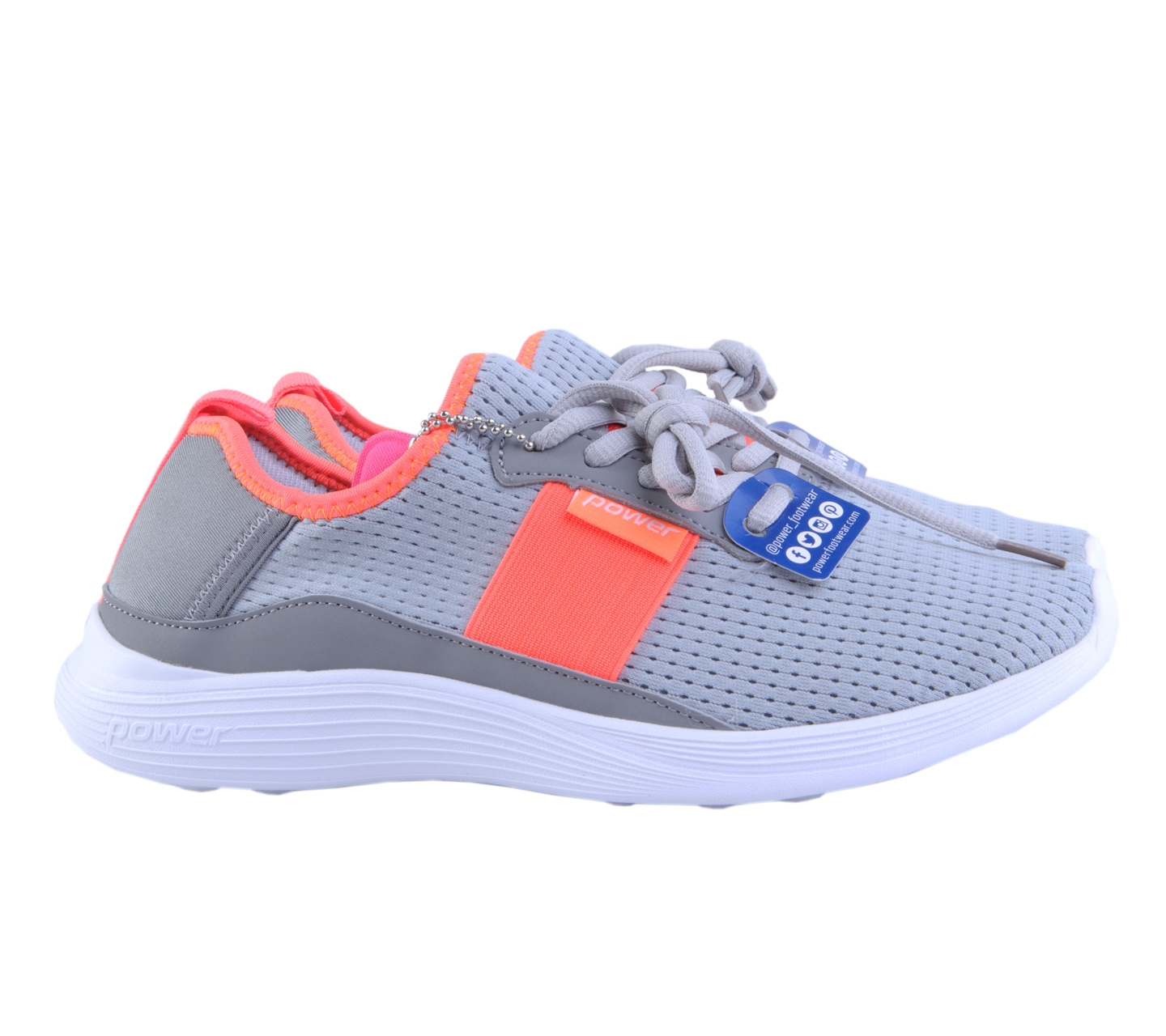 Power Grey And Pink Coral Glide Fog Sneakers
