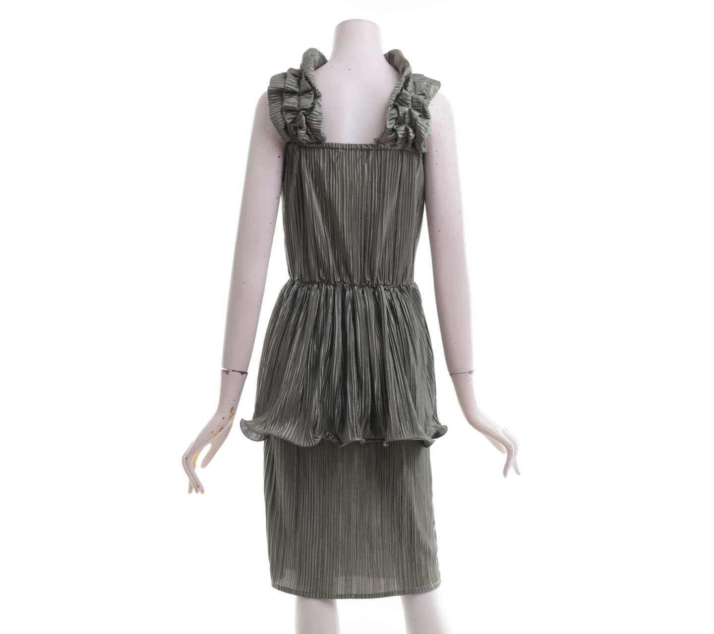 Esme Olive Pleated Midi Dress