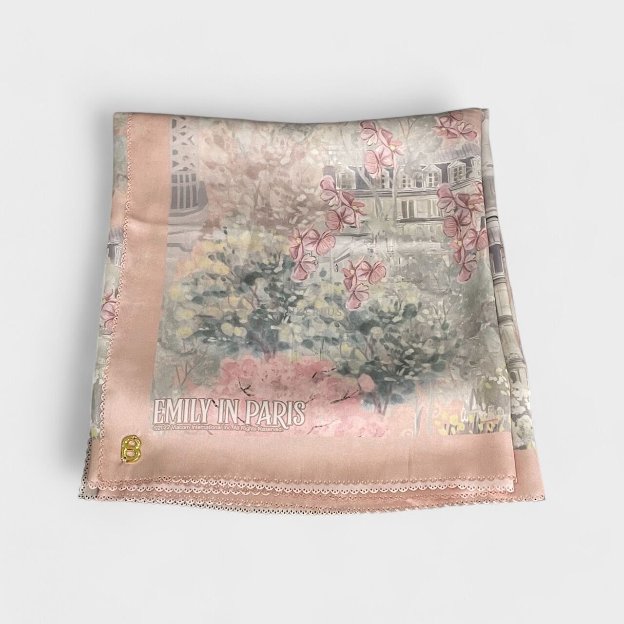 Button Scarves The Parisian Satin Soft Pink Scarf