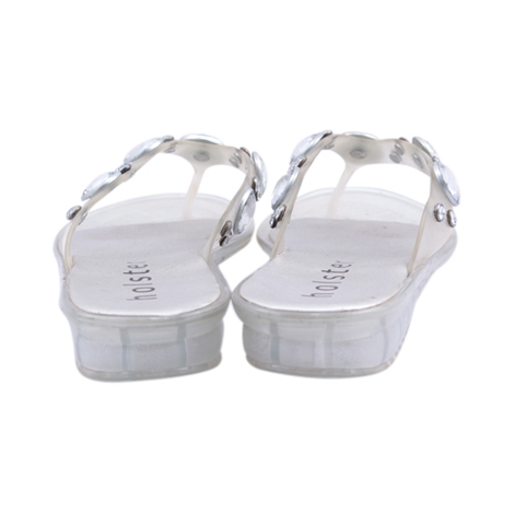 Holster Jeweled Silver Jelly Sandals