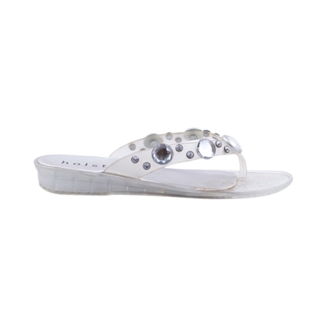 Holster Jeweled Silver Jelly Sandals