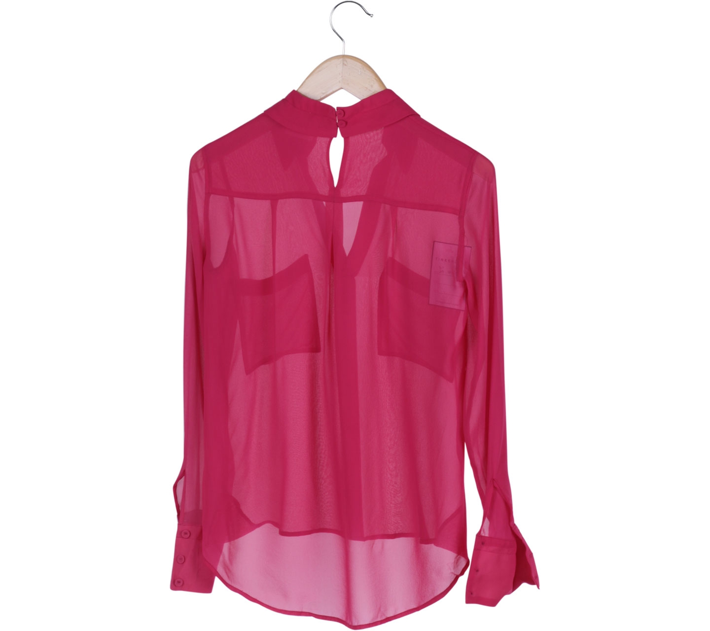 BCBG Pink Pocket Chiffon Shirt