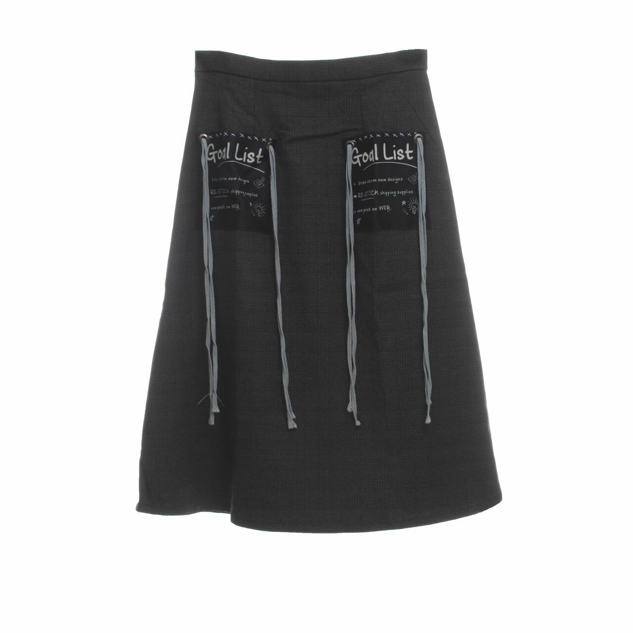 potts jakarta Grey Tartan Midi Skirt