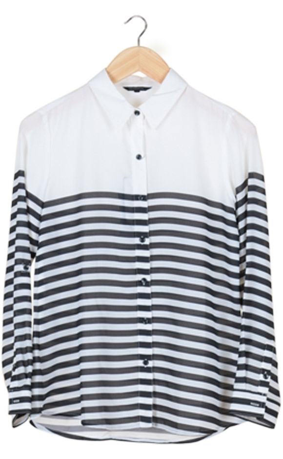 Black and White Striped Blouse 