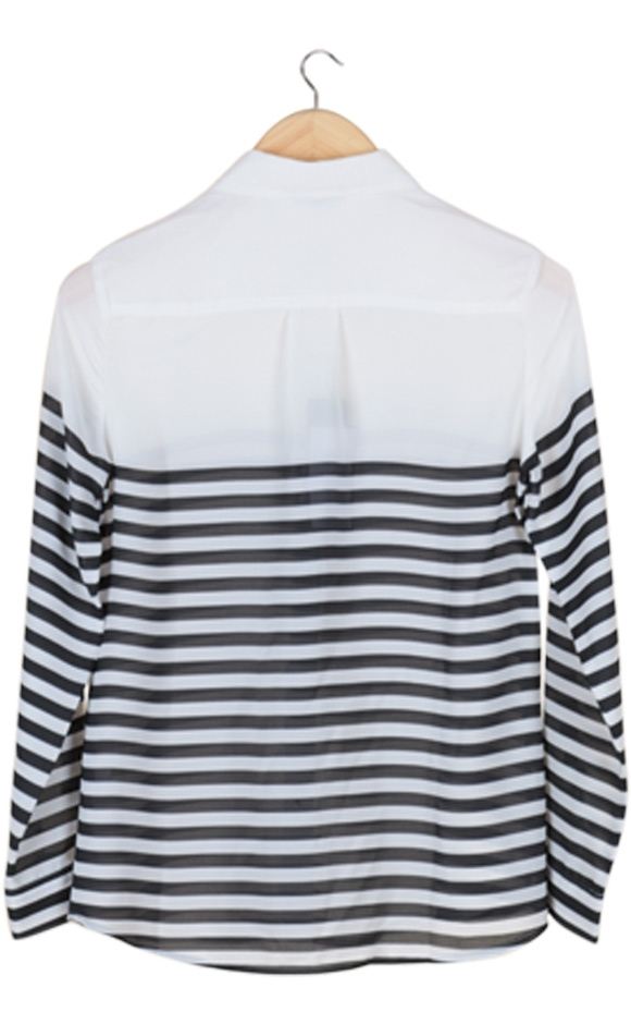 Black and White Striped Blouse 