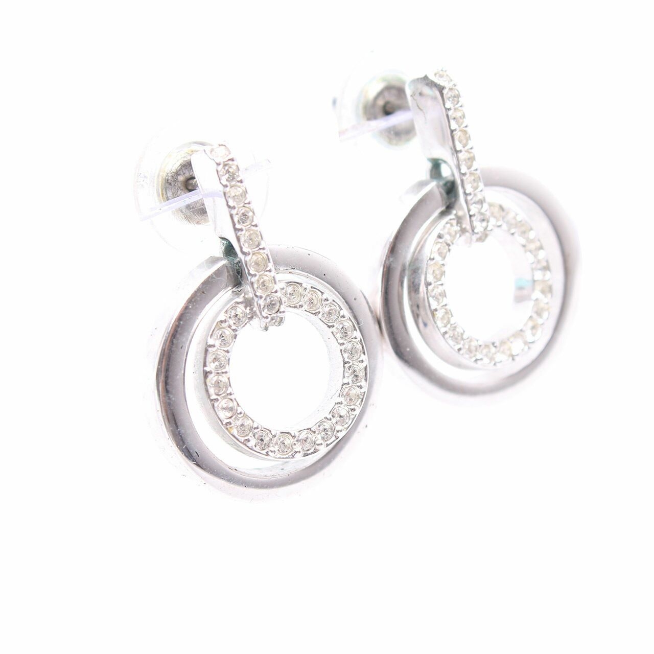 Swarovski Silver  Round Earrings  Jewelry