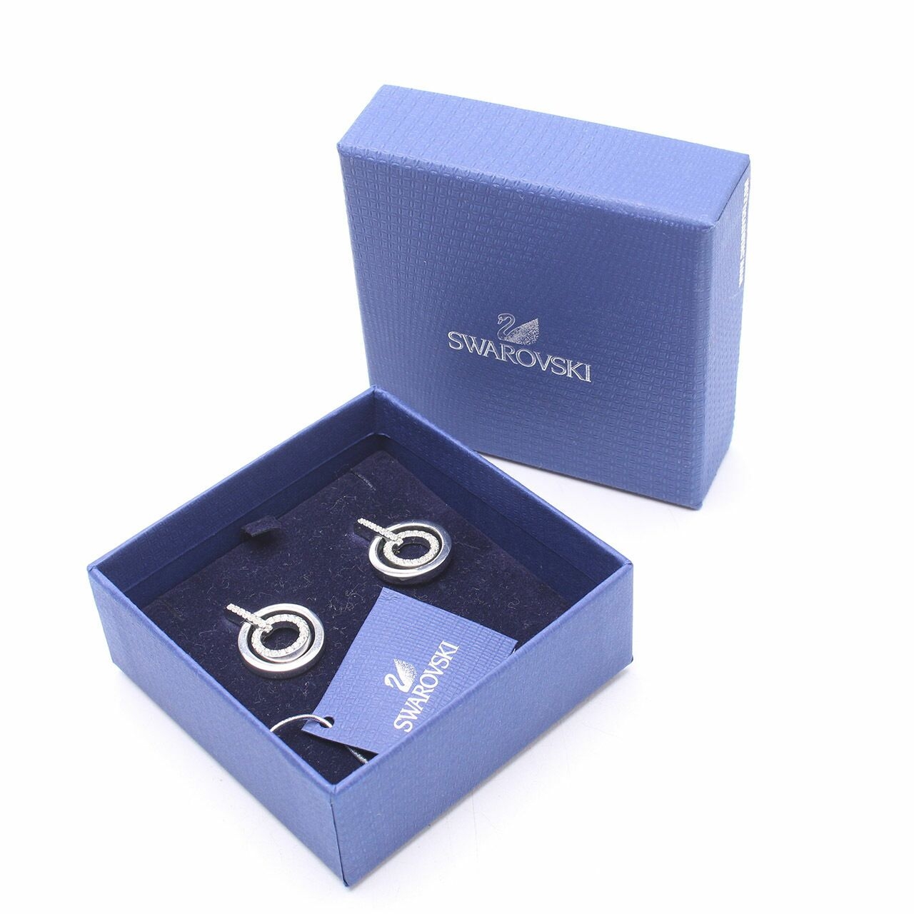 Swarovski Silver  Round Earrings  Jewelry