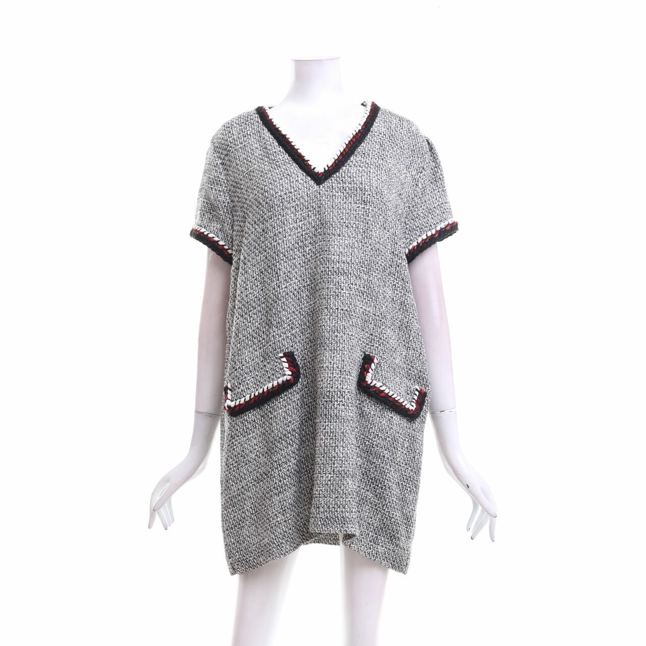 Zara Grey Mini Tweed Dress