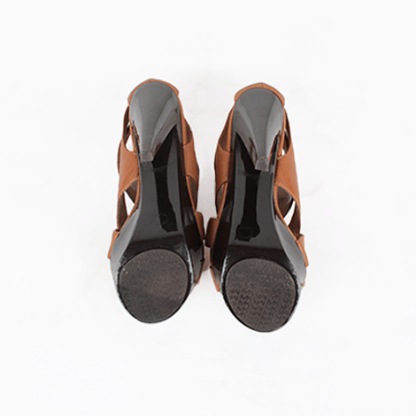 Michael Kors Brown Leather Cone Heels