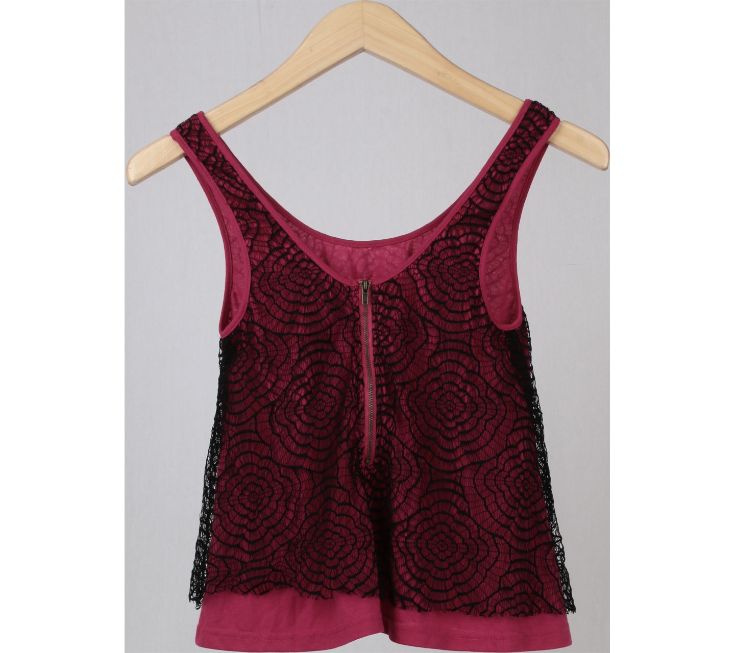 Lucca Couture Pink And Black Lace Sleeveless