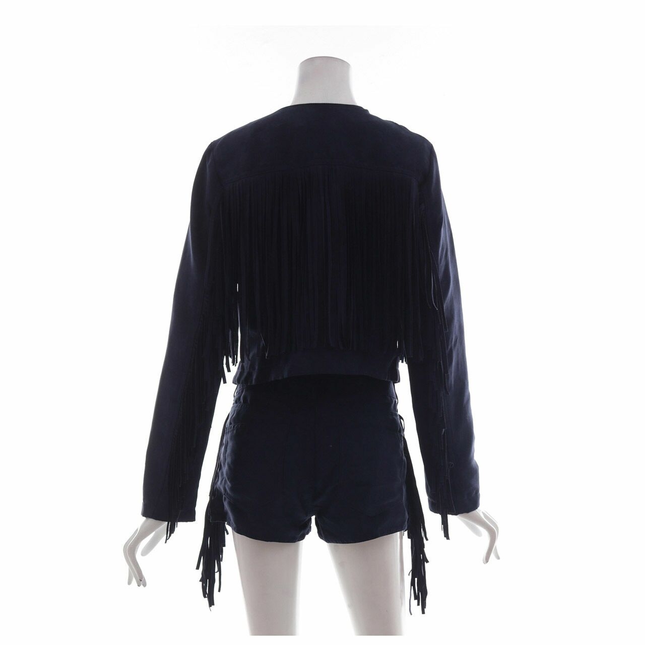 H&M Navy Fringe Suede Two Piece
