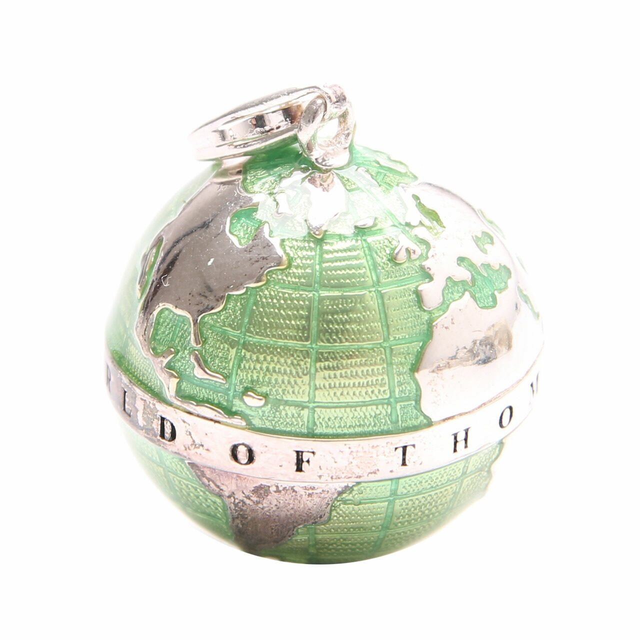 Thomas Sabo Green & Silver Pendant Globe Charm Jewelry