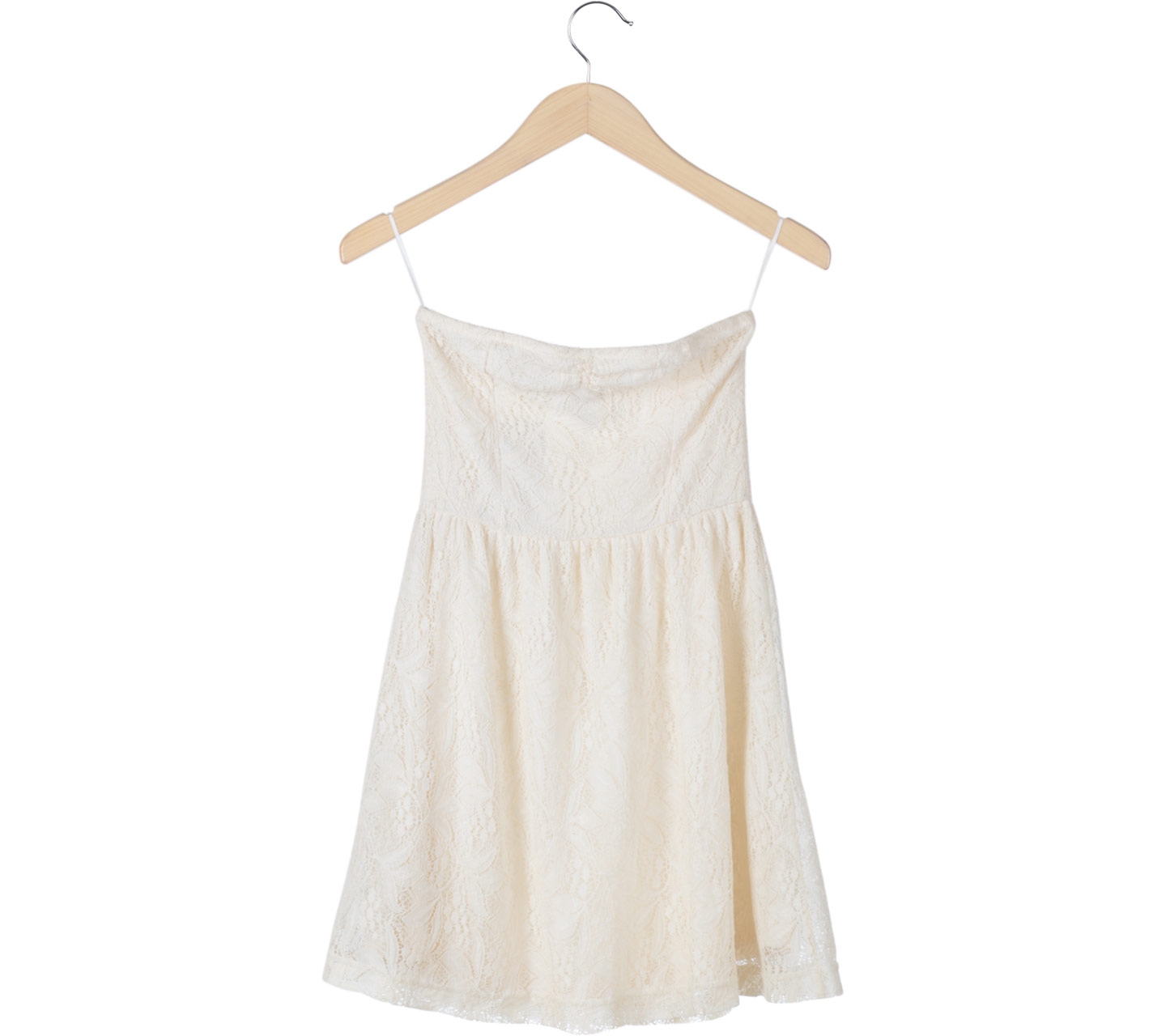 Stradivarius White Lace Tube Mini Dress