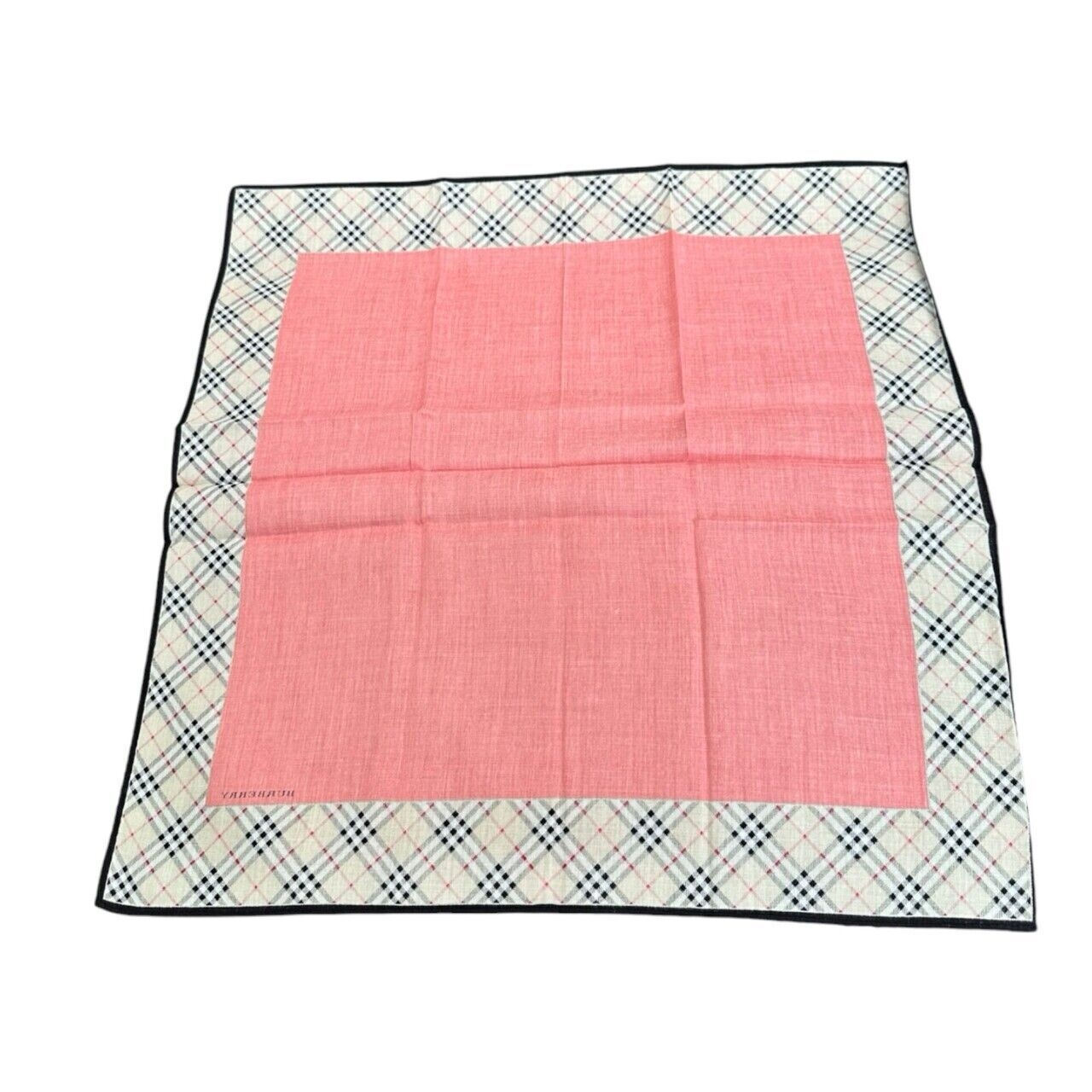 Burberry Beige Pink Plaid Small Scarf
