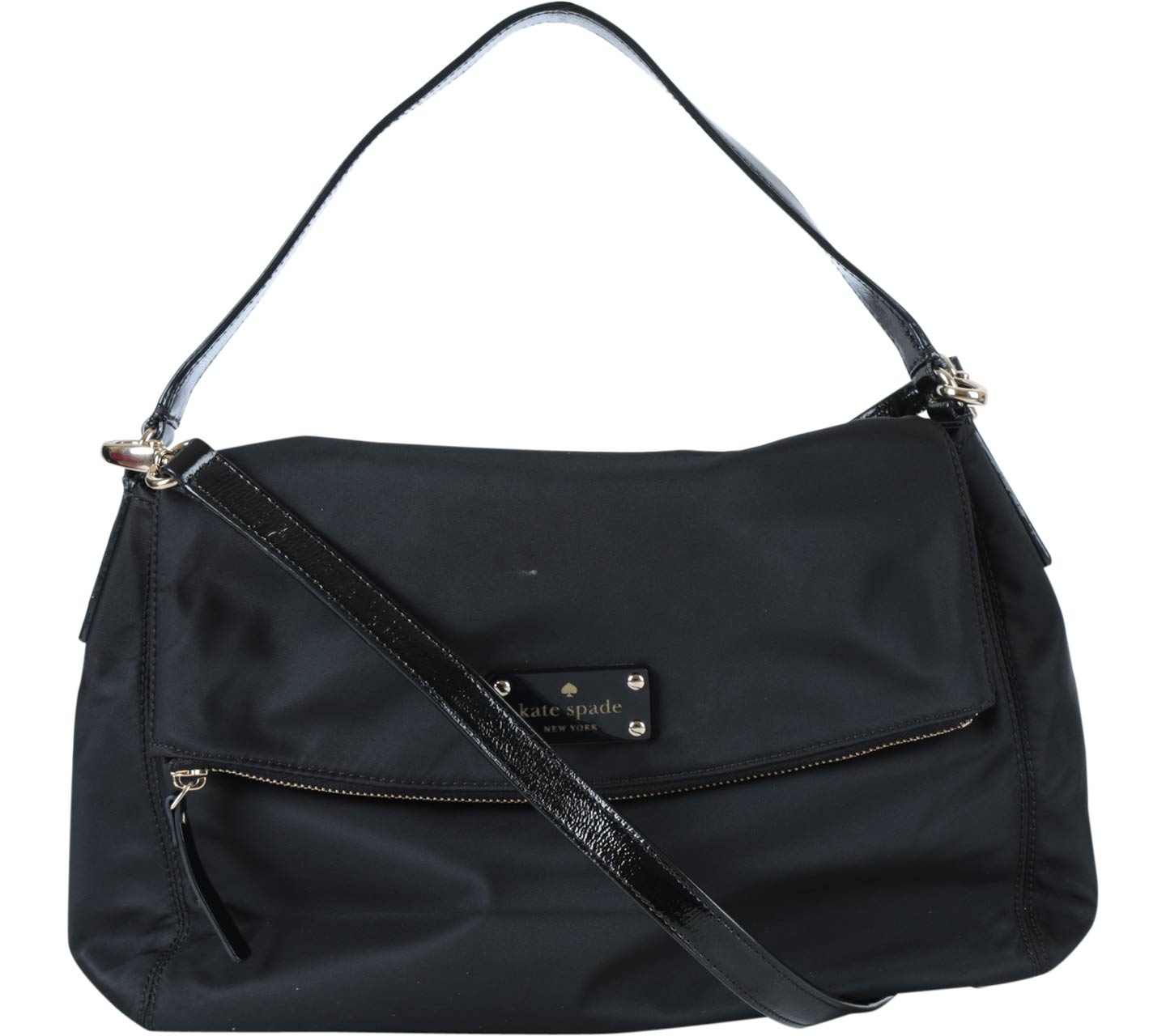 Kate Spade Black Folded Zipper Sling Bag