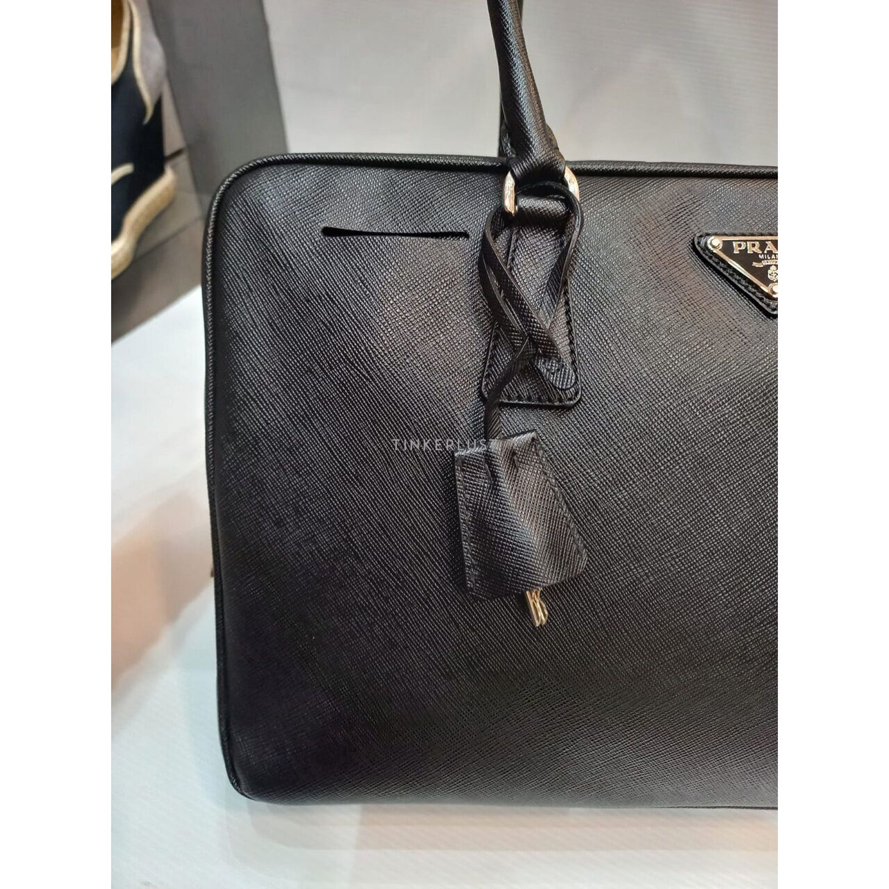 Prada Duffle Black Saffiano 35 Handbag