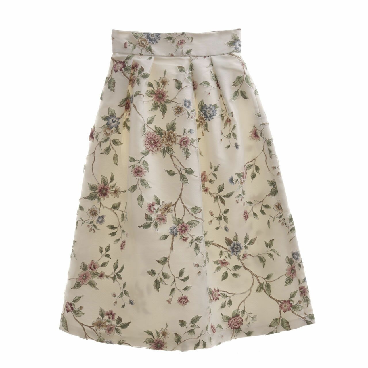 VOTUM By Sebastian & Cristina White Floral Midi Skirt