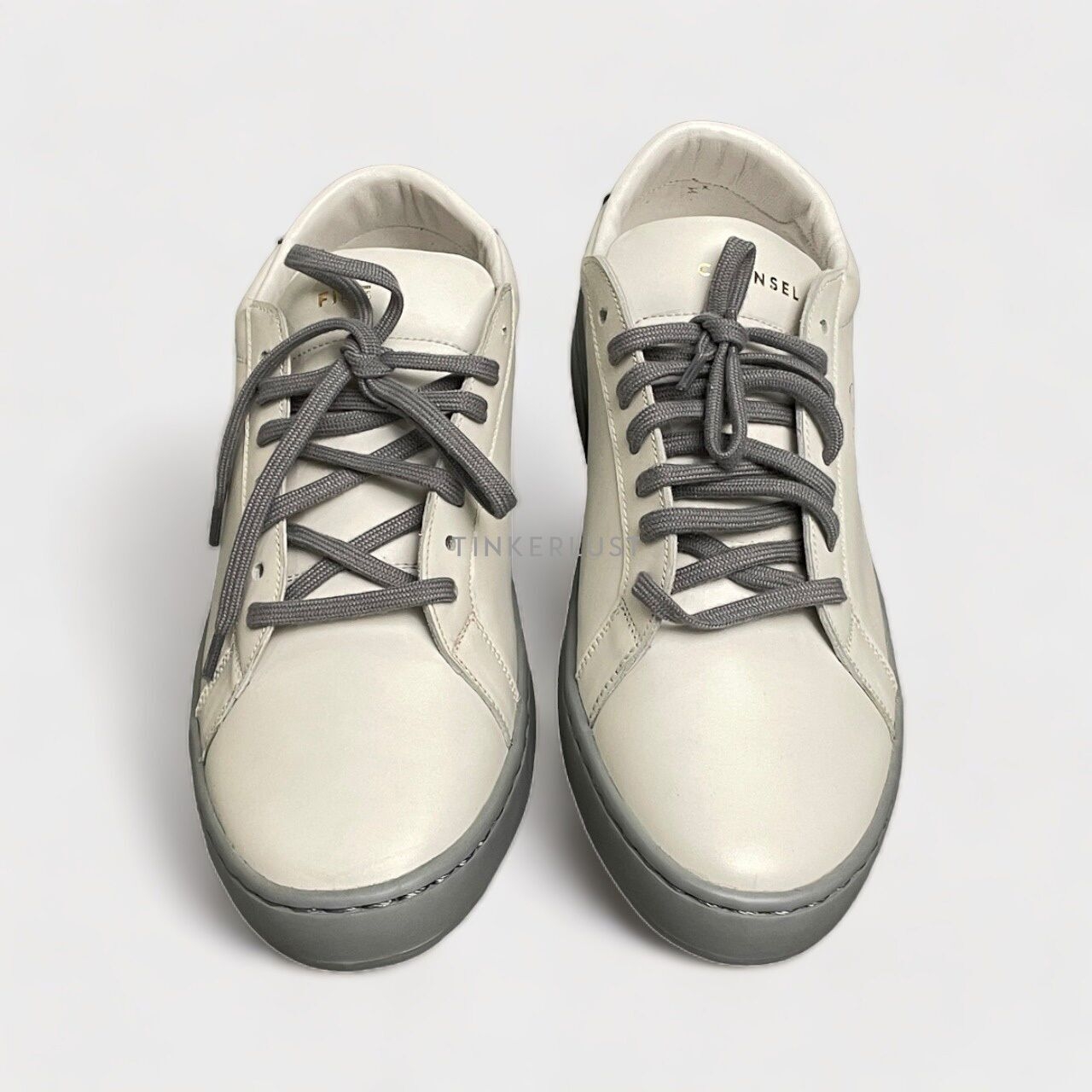 Fine Counsel x Big Bear and Bird Walk With Gratitude Grey & Off White Sneakers