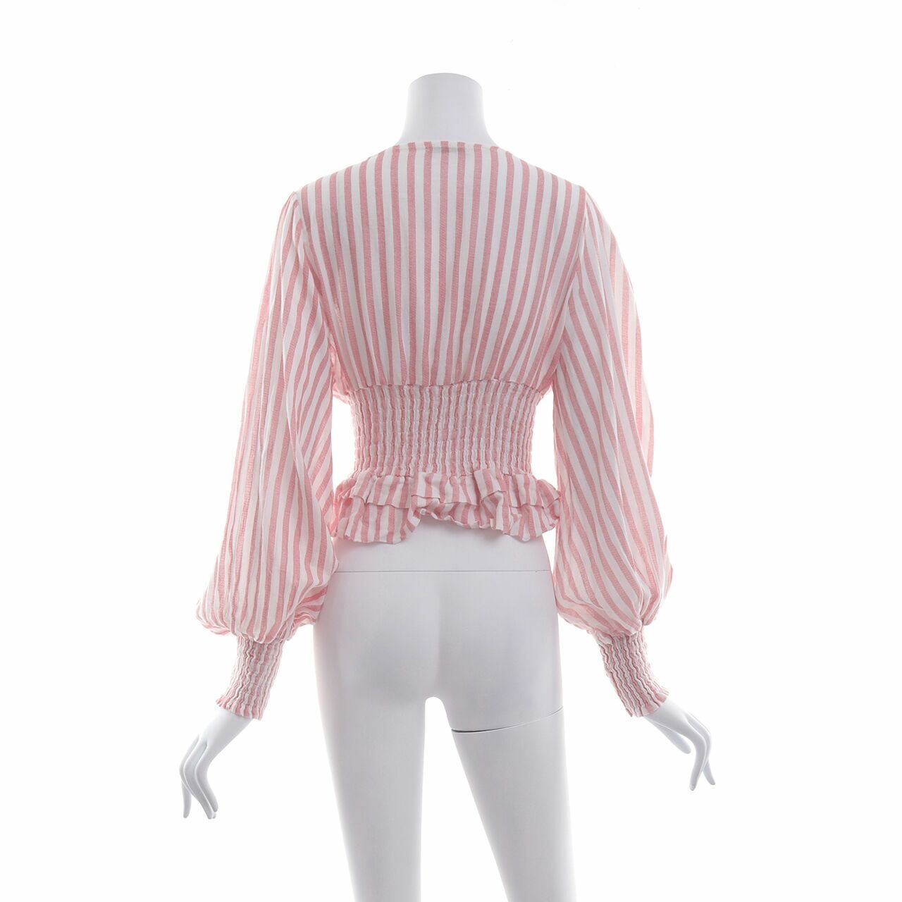 Grinitty Red Stripes Cropped Blouse