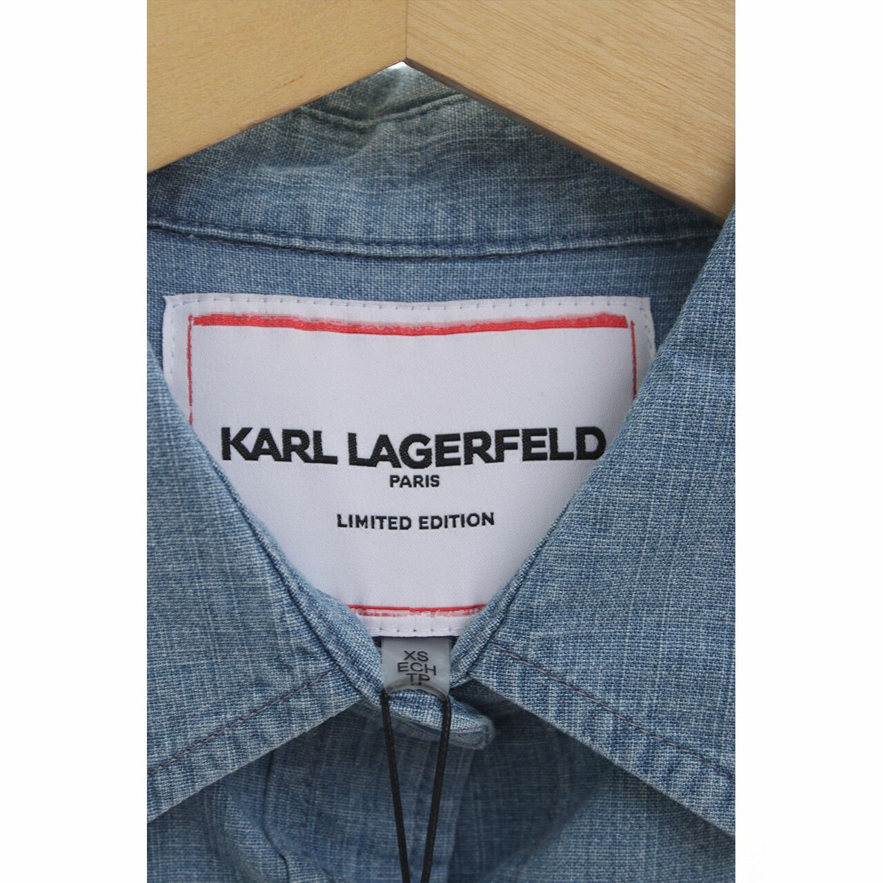 Karl Lagerfeld Graphic Print Sunglasses Chambray Denim Shirt