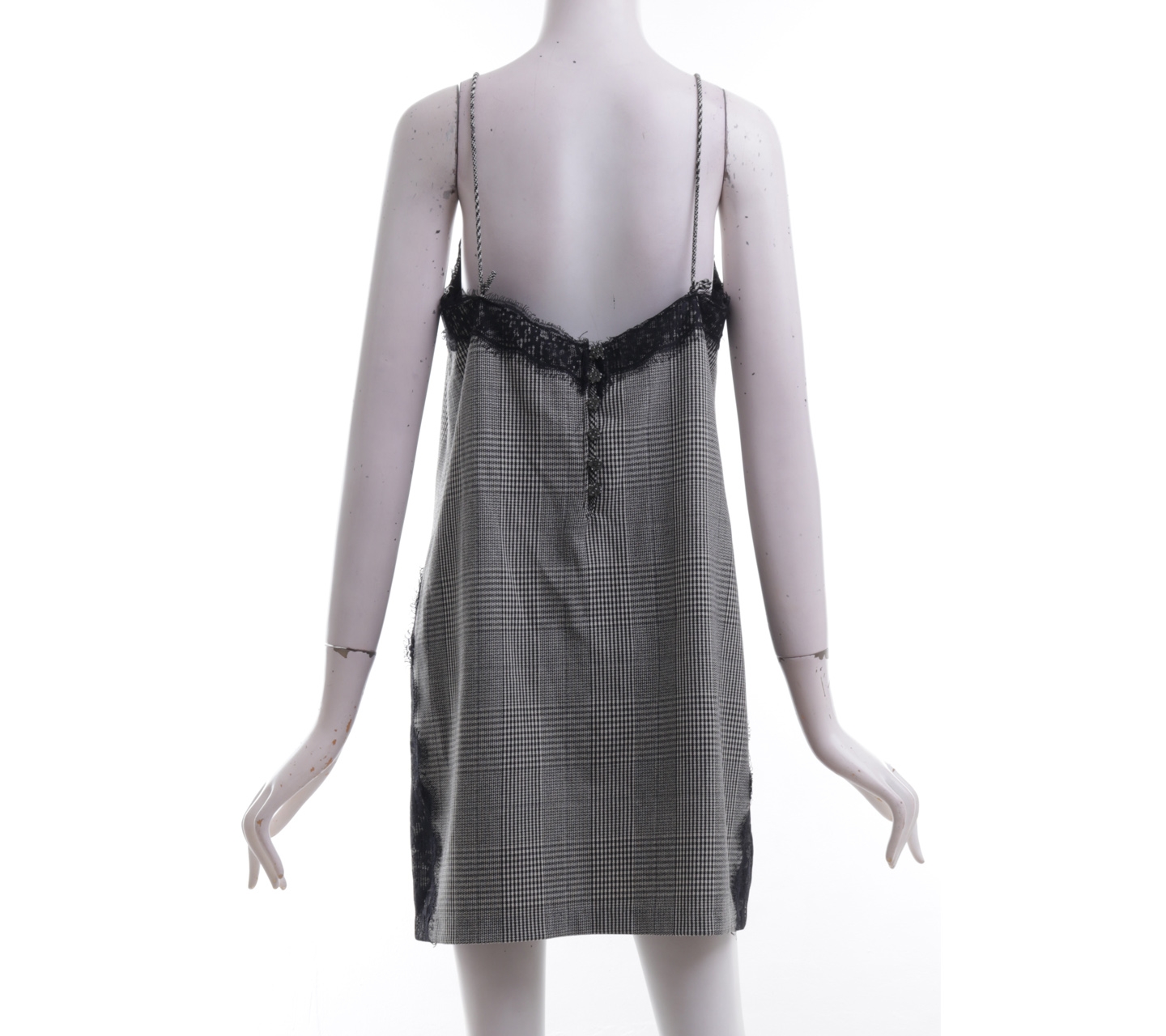 Zara Grey Houndstooth WIth Lace Mini Dress