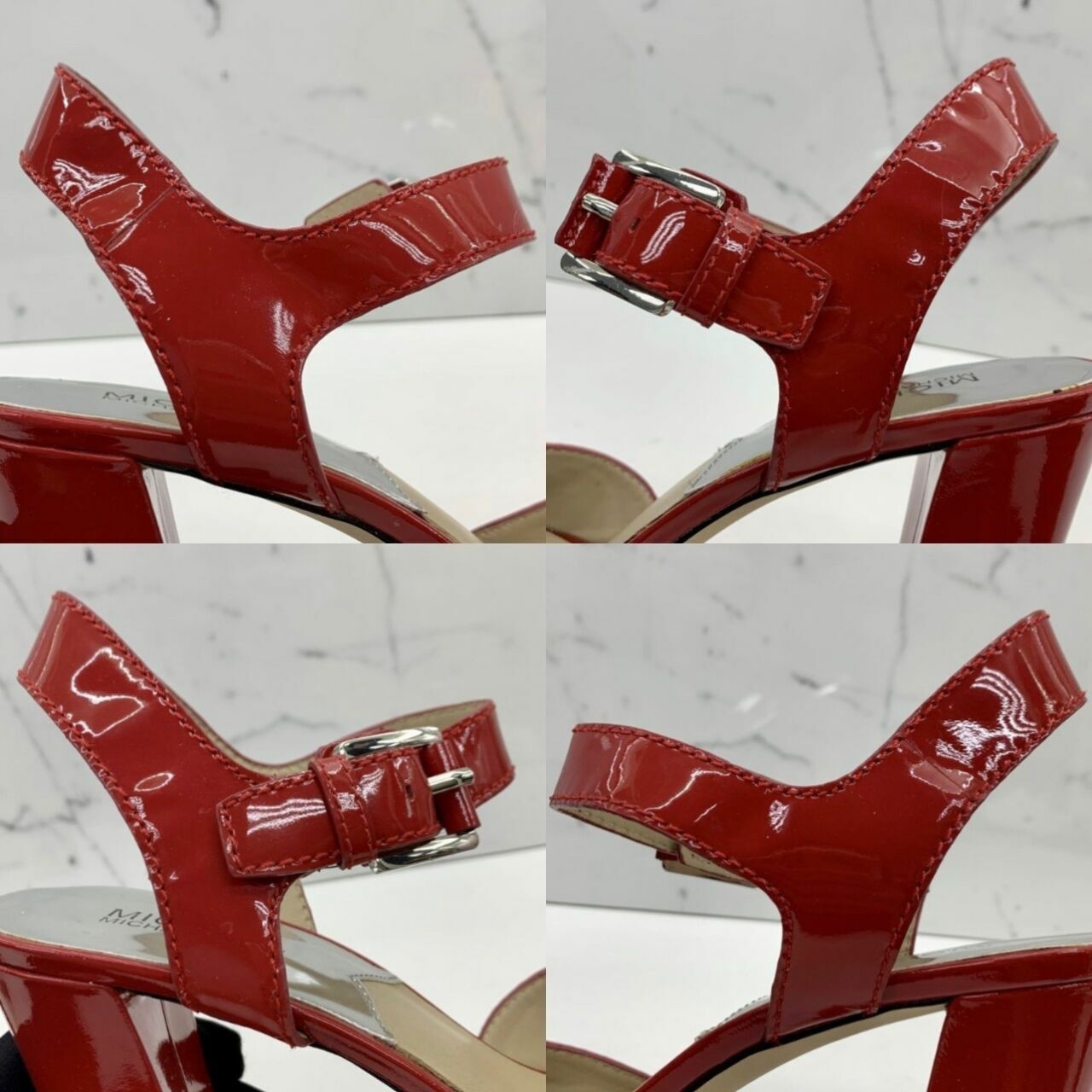 Michael Kors Patent Red Sandals Strappy Heels