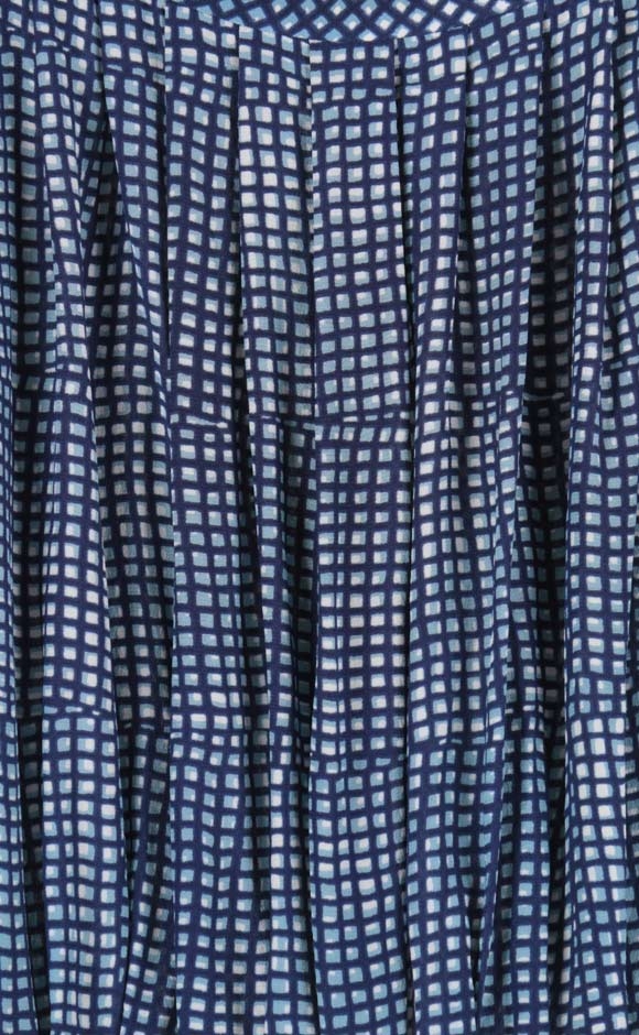 Blue Printed Midi Dress