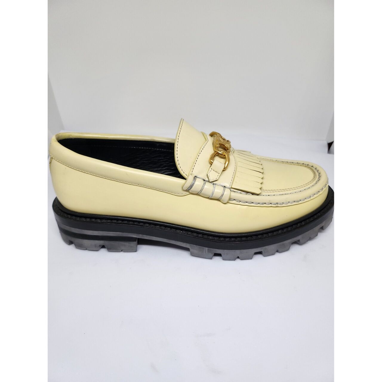 Celine Margaret Light Yellow Chunky Loafer With Triomphe