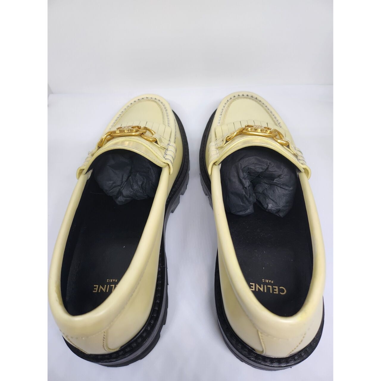 Celine Margaret Light Yellow Chunky Loafer With Triomphe