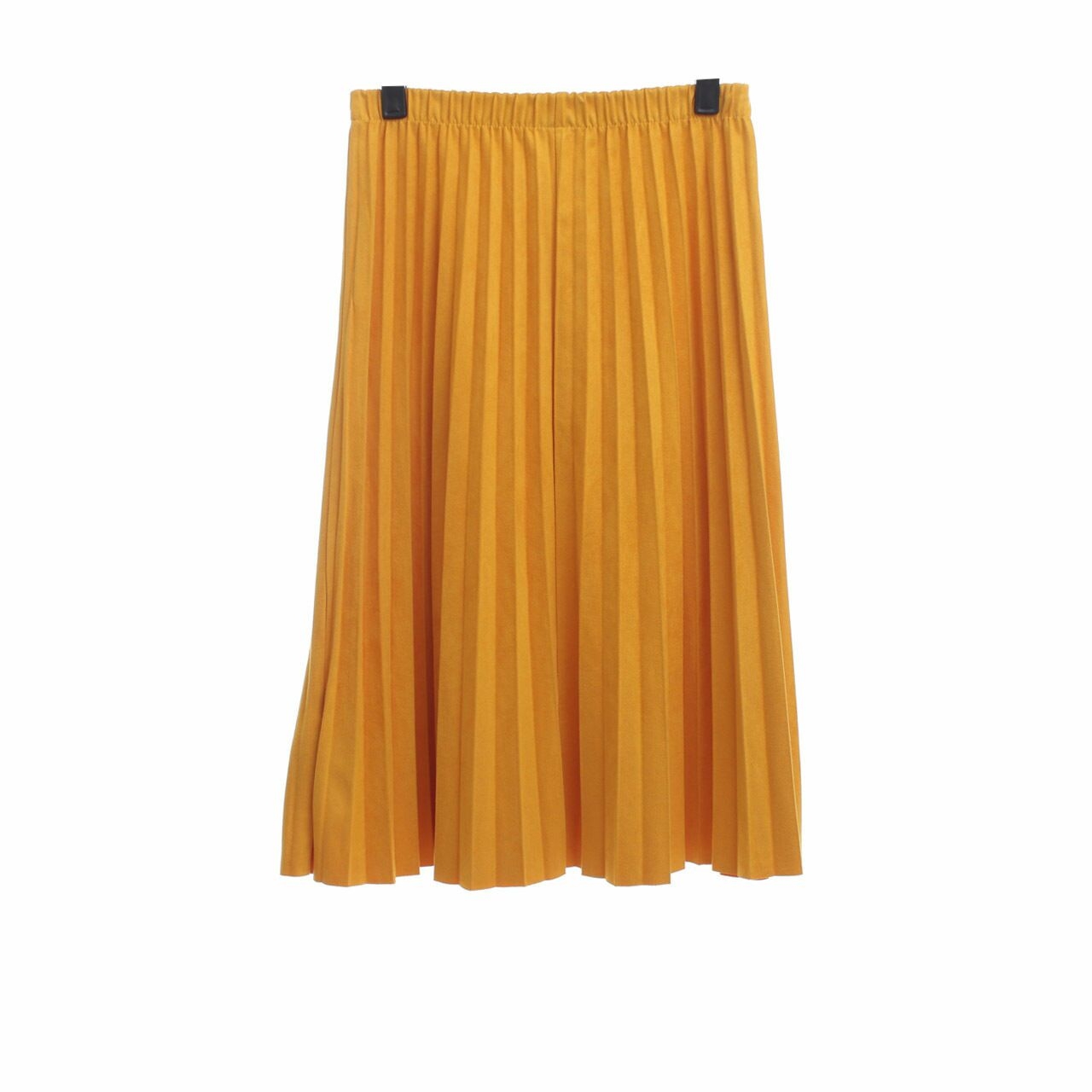 Zara Mustard Pleats Midi Skirt