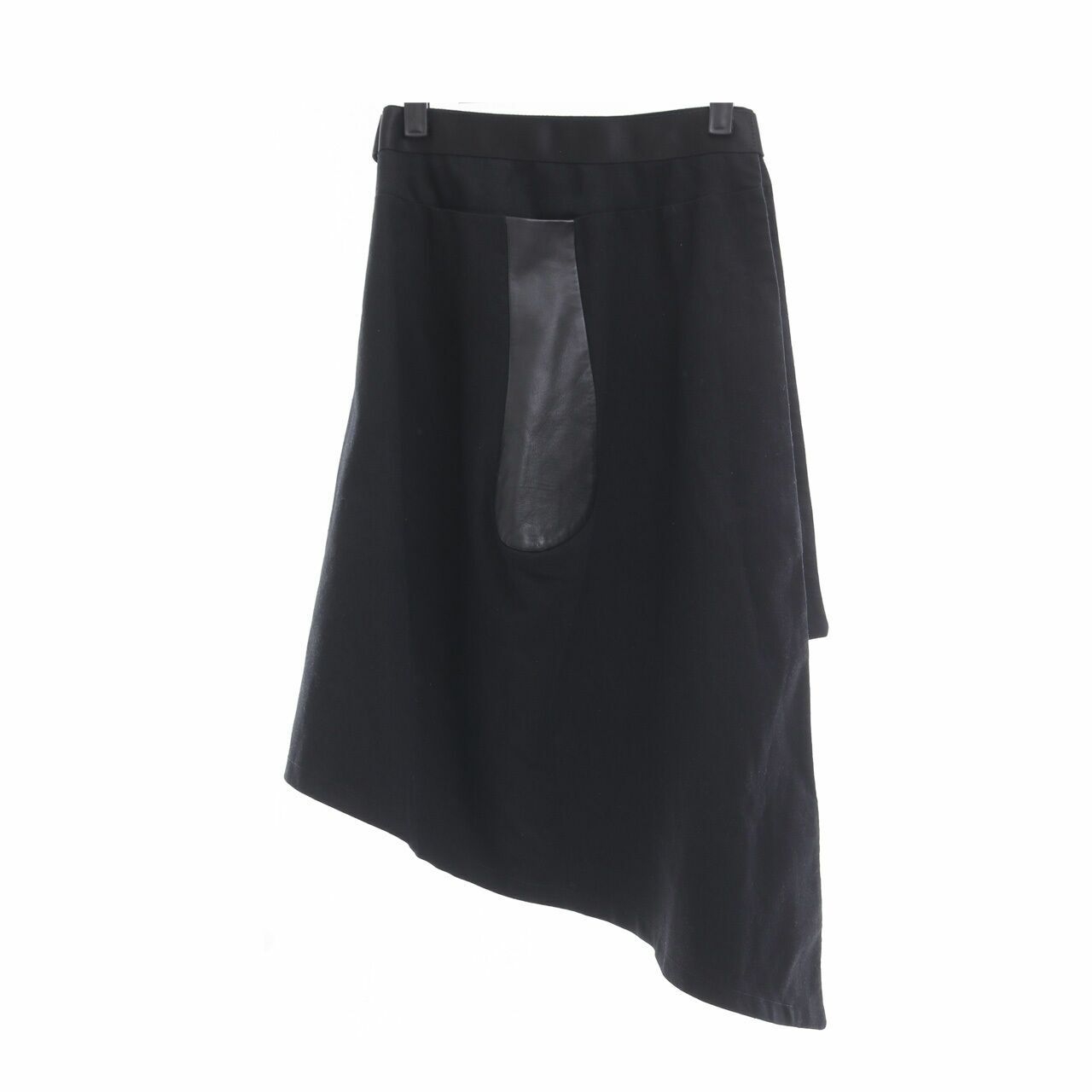 Private Collection Black Leather Apron Mini Skirt