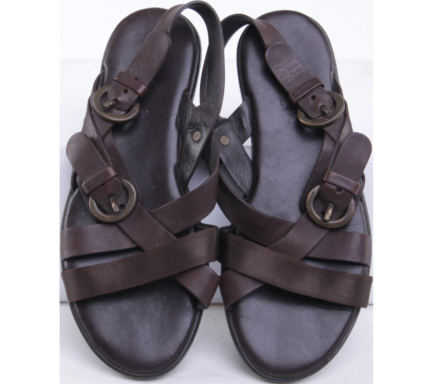 Hogan Dark Brown Strap Sandals