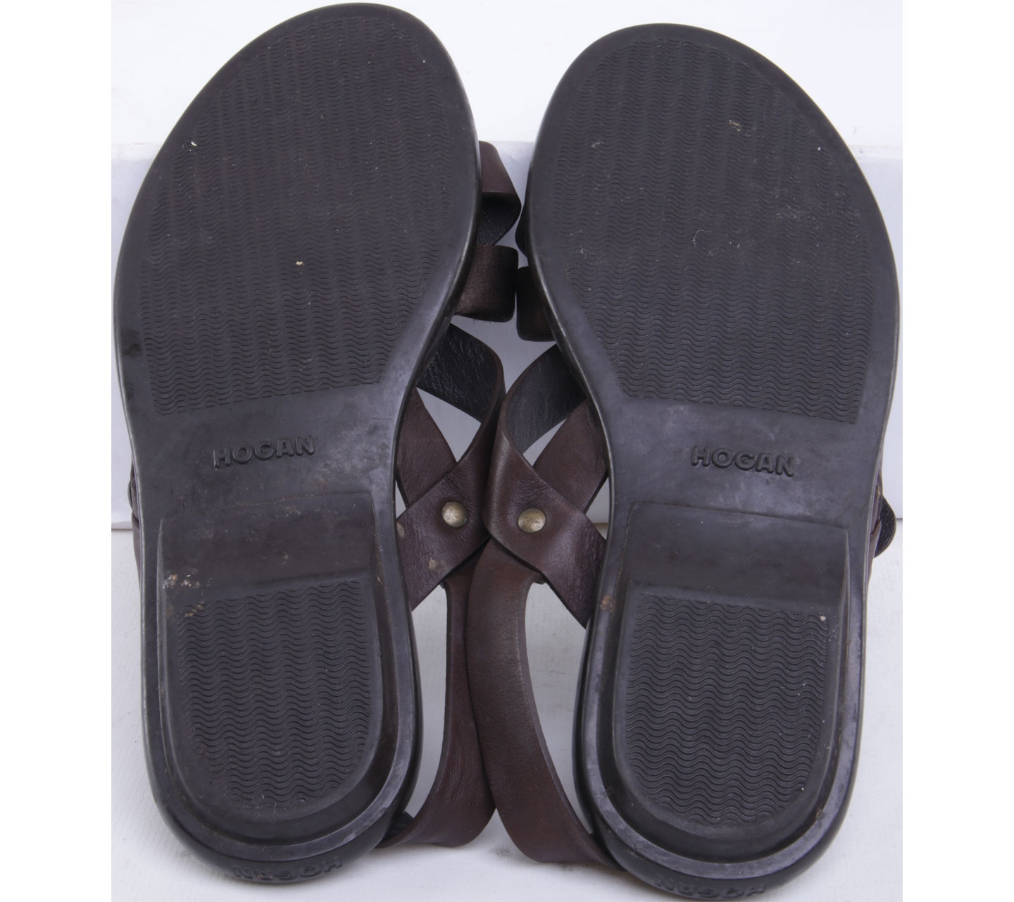 Hogan Dark Brown Strap Sandals