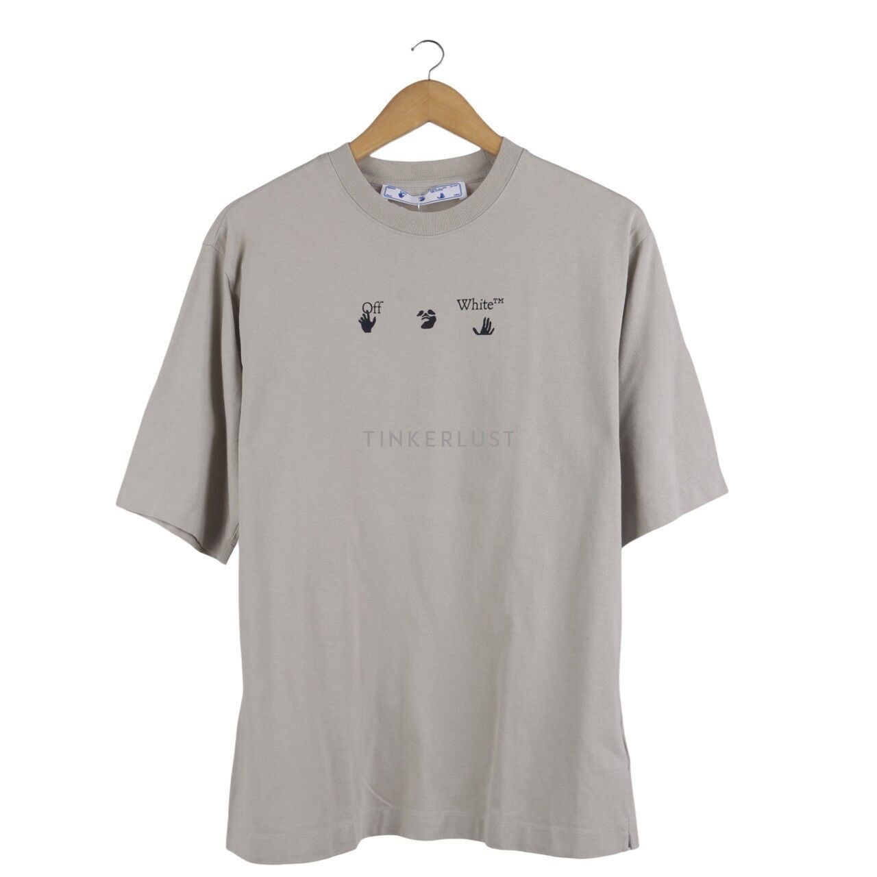 Off-White Logo Embroidered Light Grey T-Shirt