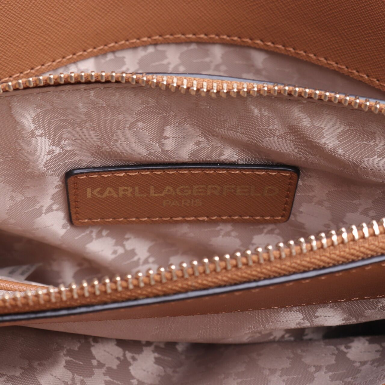 Karl Lagerfeld Iris Signature Triple Entry Almon Taupe Crossbody Bag