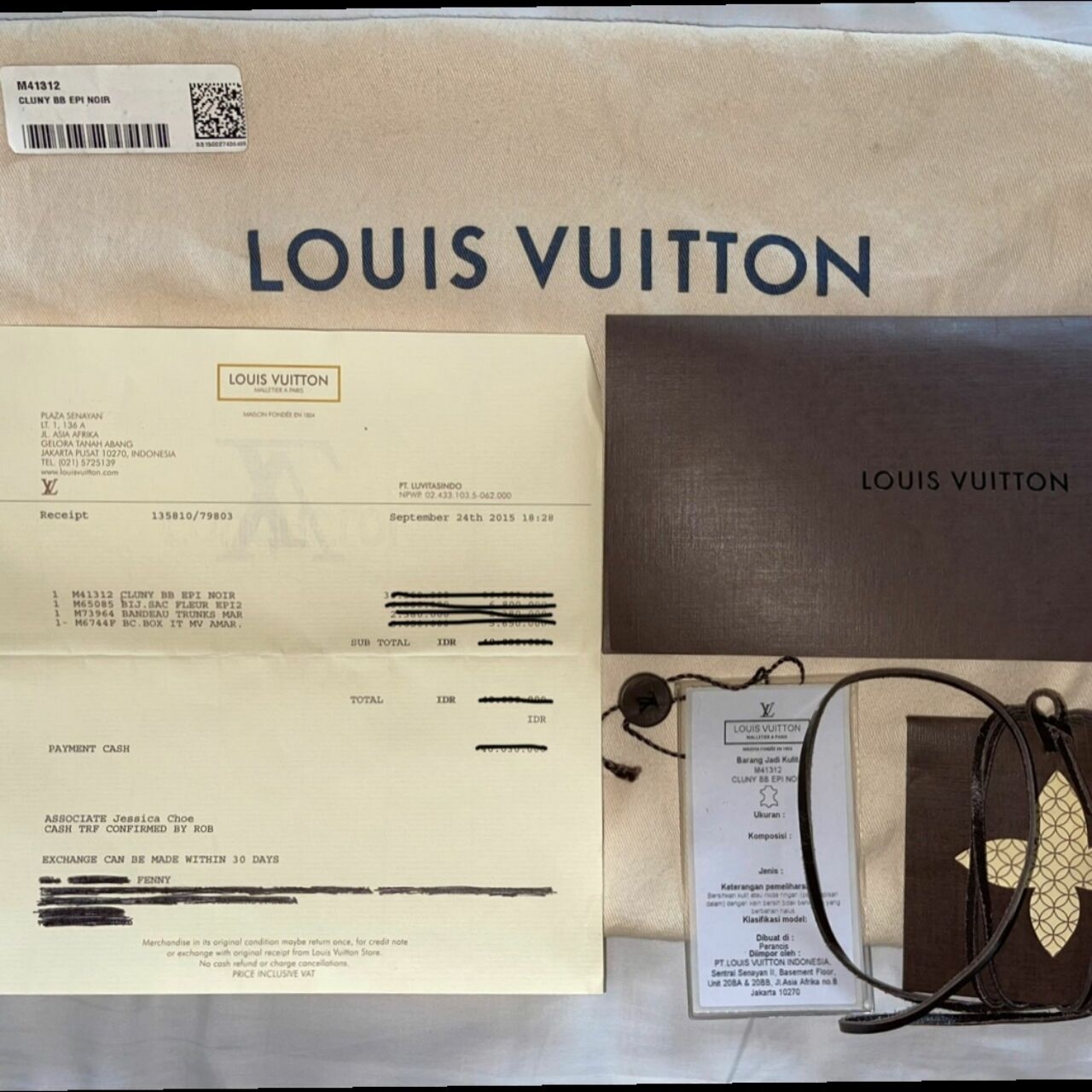 Louis Vuitton Epi Cluny BB Black