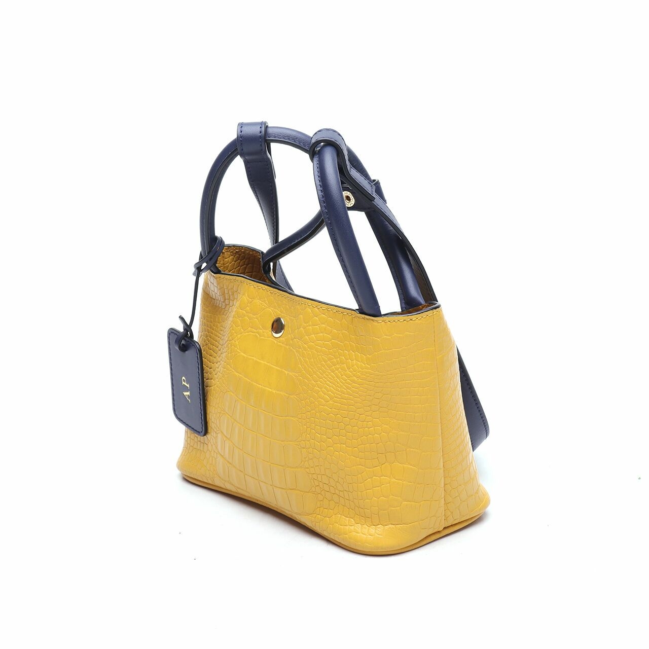 Rounn Yellow/Navy Bucket Satchel Bag