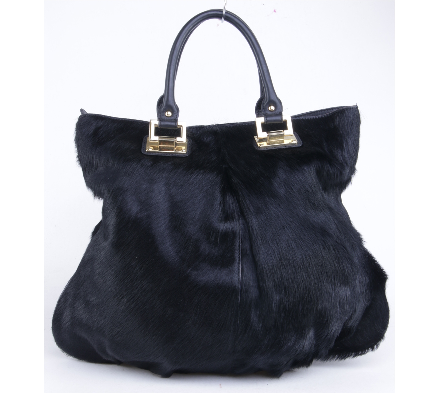 Charles Jourdan Black Faux Fur Handbag
