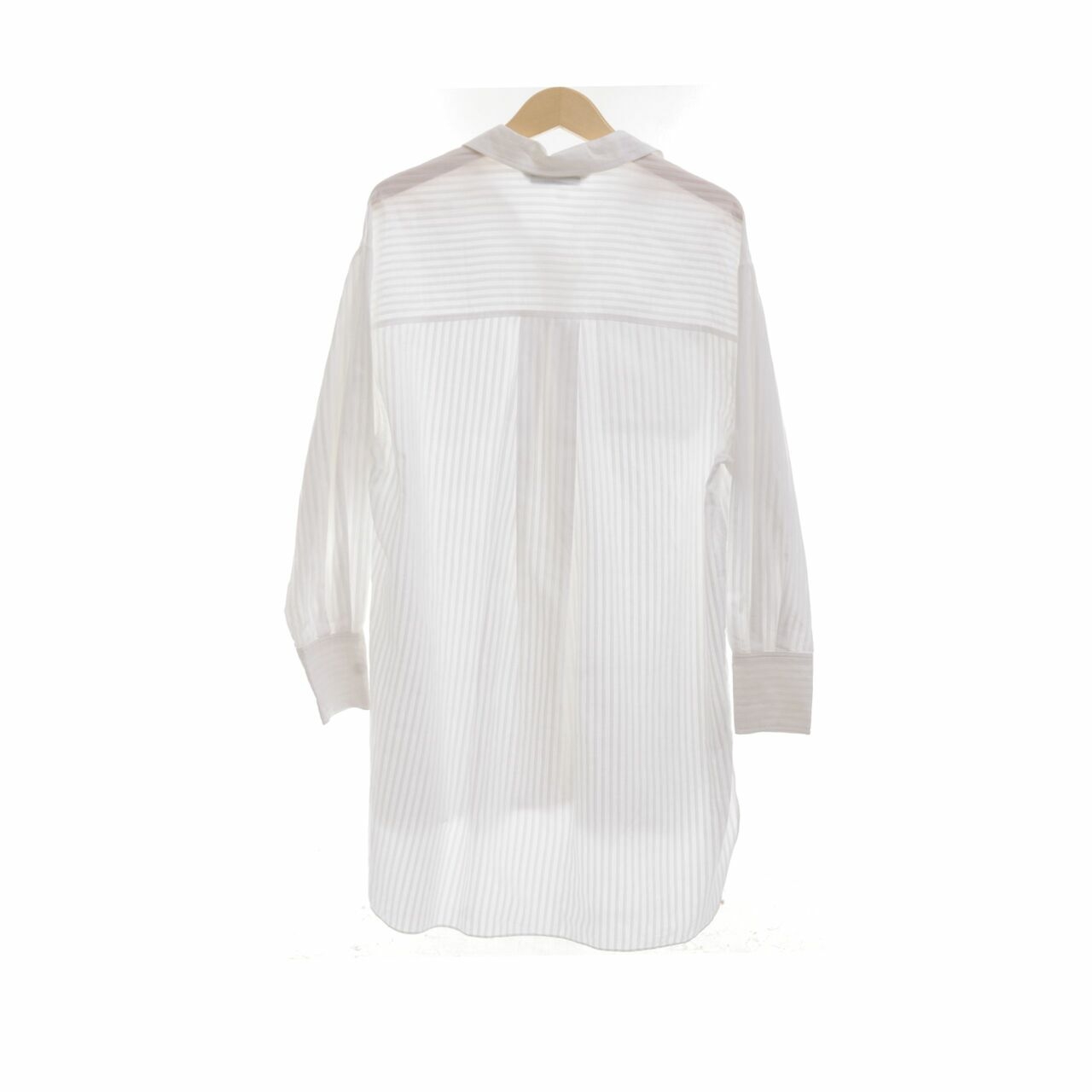Zara White Stripes Pocket Tunic Shirt