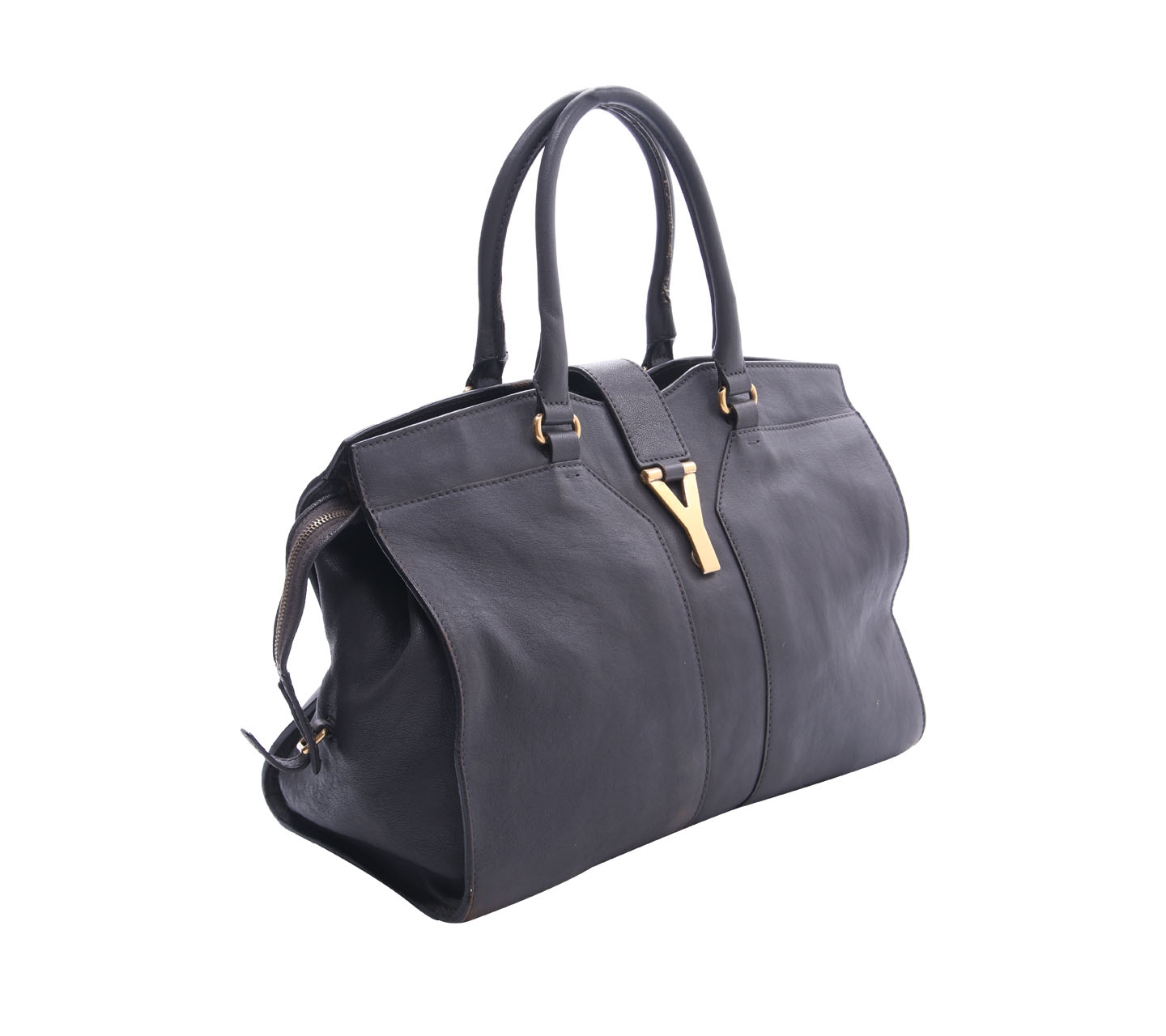 Yves Saint Laurent Grey Sheepskin Leather Large Cabas Handbag