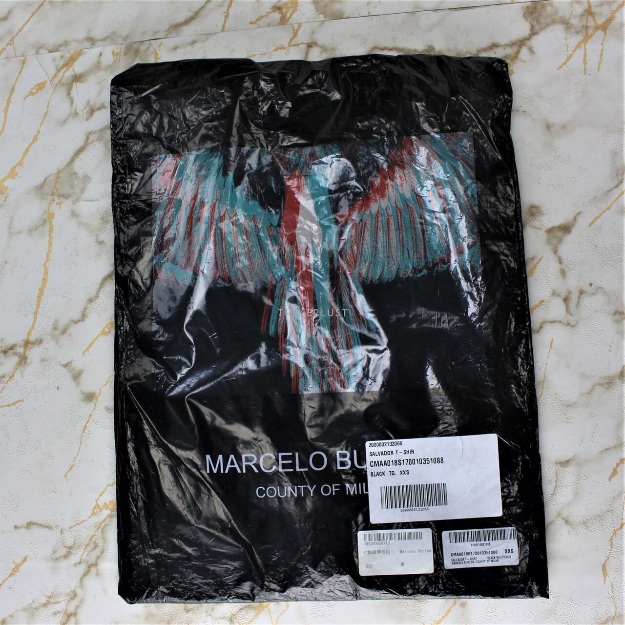 Marcelo Burlon Grey & Blue Wings T-Shirt