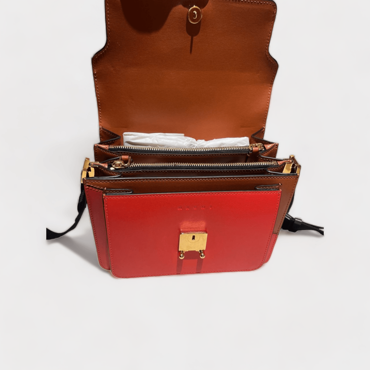 Marni Brown & Red Organic Sling Bag