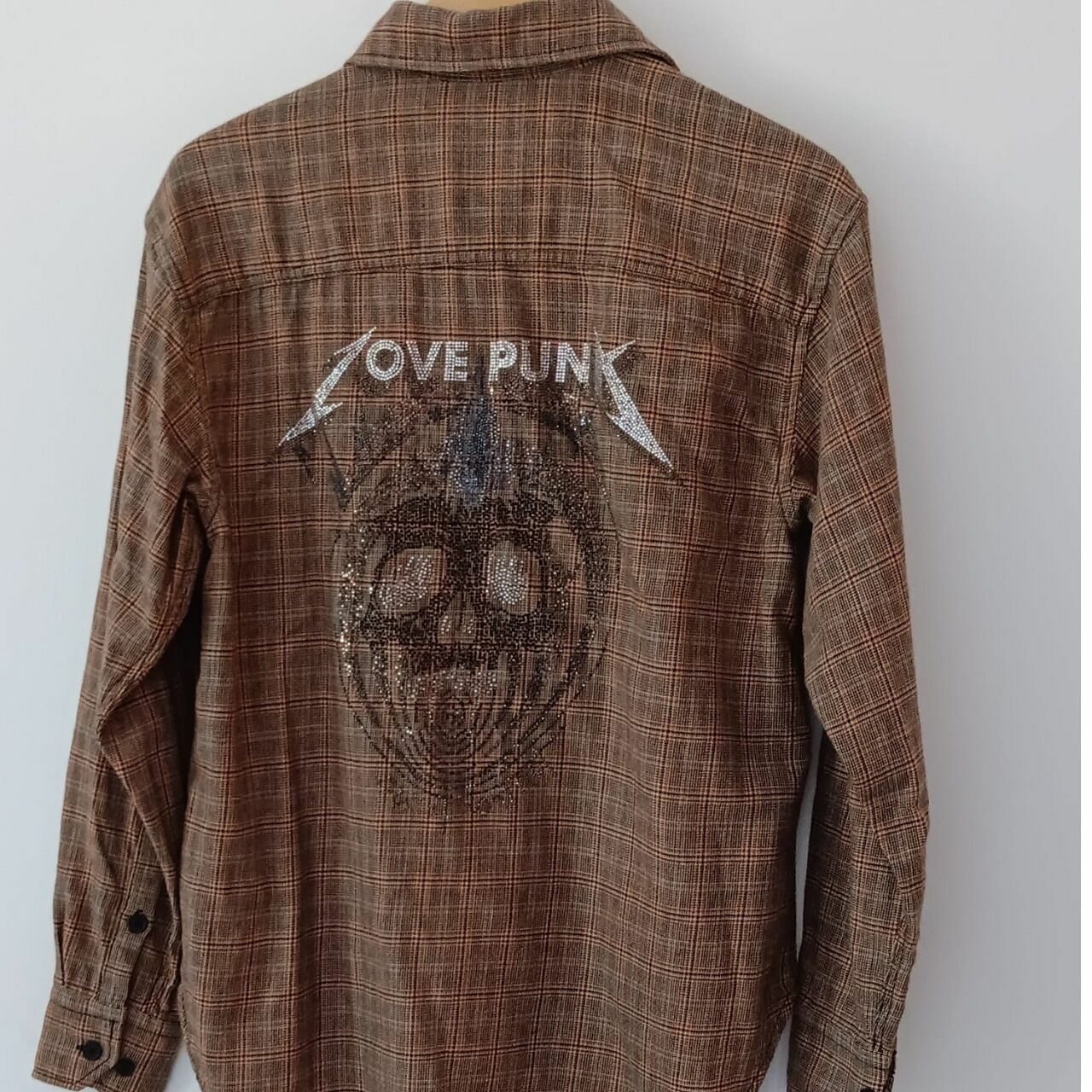 Zadig Voltaire Brown Beaded Love Punk Shirt