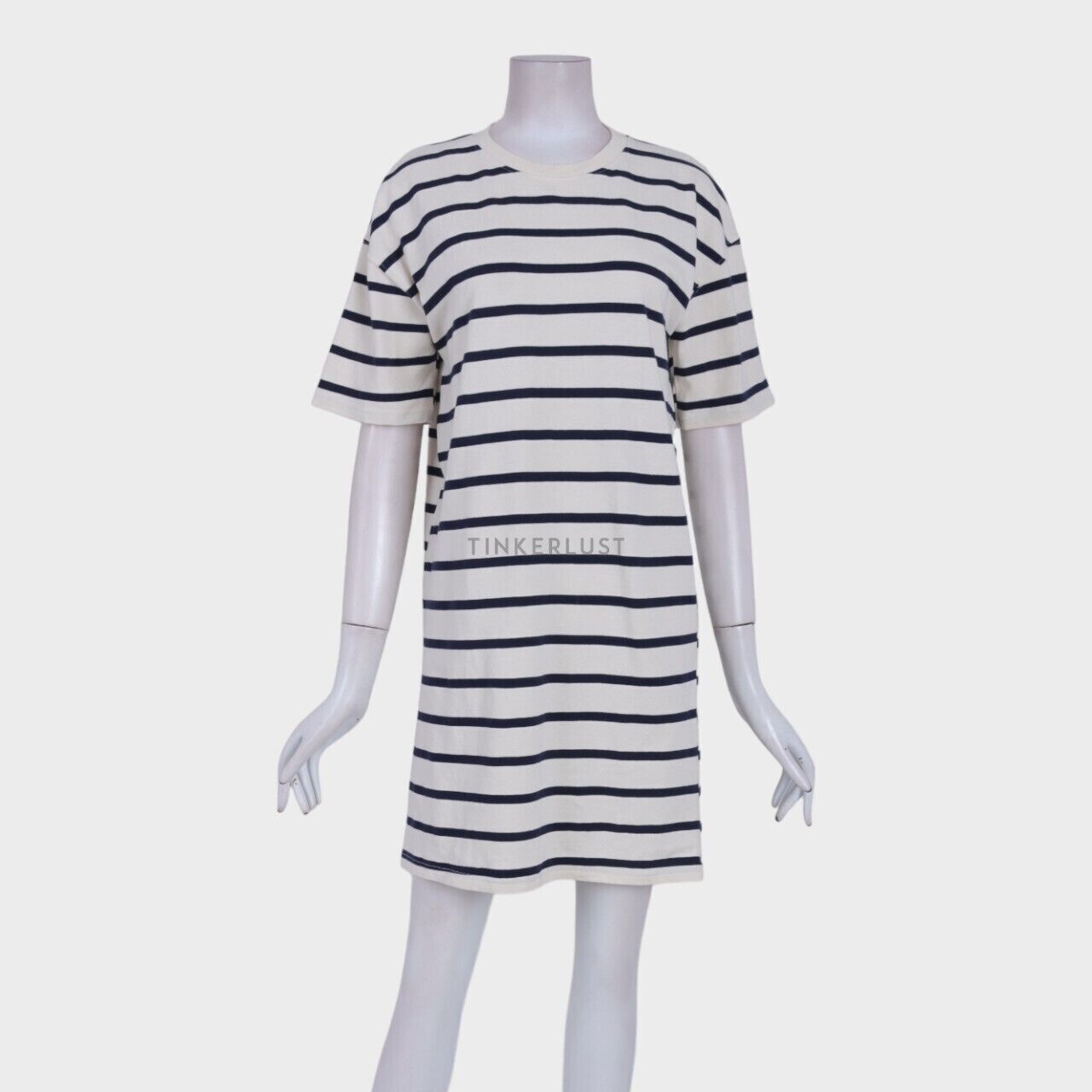 Zara Navy & Broken White Stripes Mini Dress