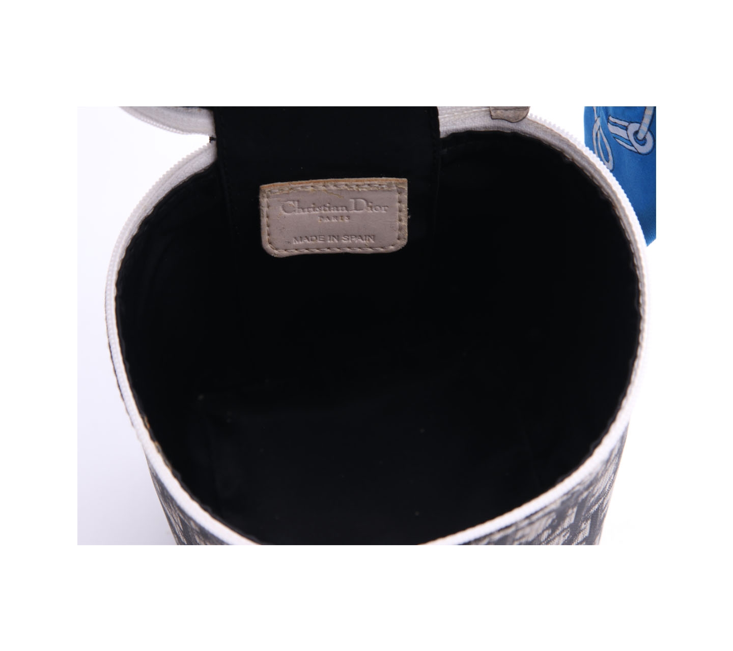 Christian Dior Black Mini Bucket Oblique Scarfed Hand Bag