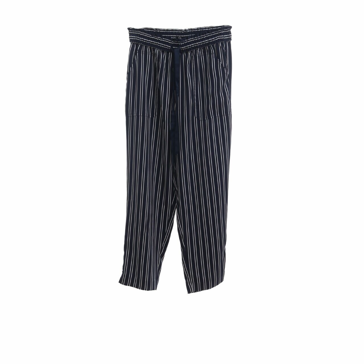 Zara Navy & White Stripes Long Pants