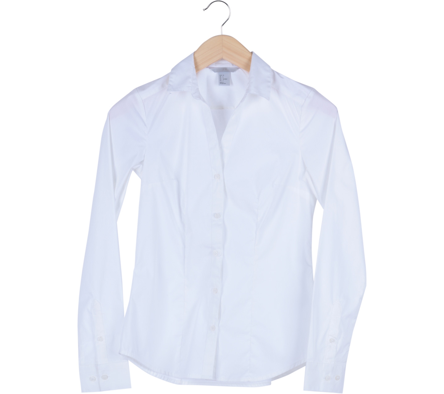 H&M White Basic Sleeve Shirt