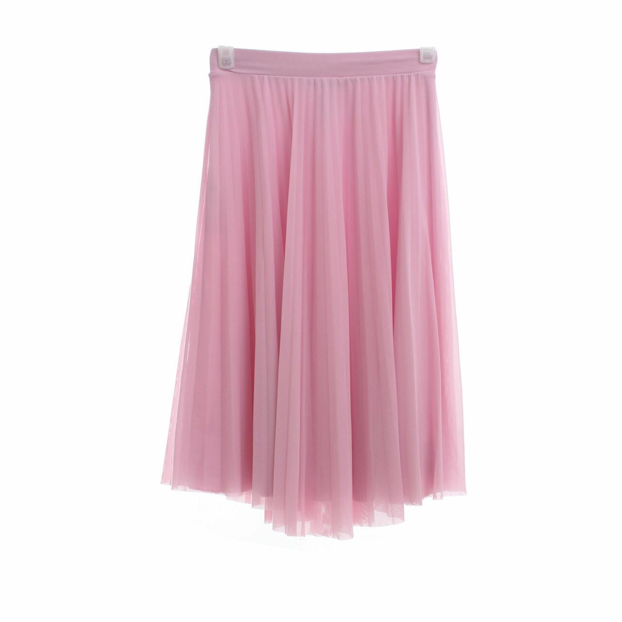 Bershka Pink Pleats Midi Skirt
