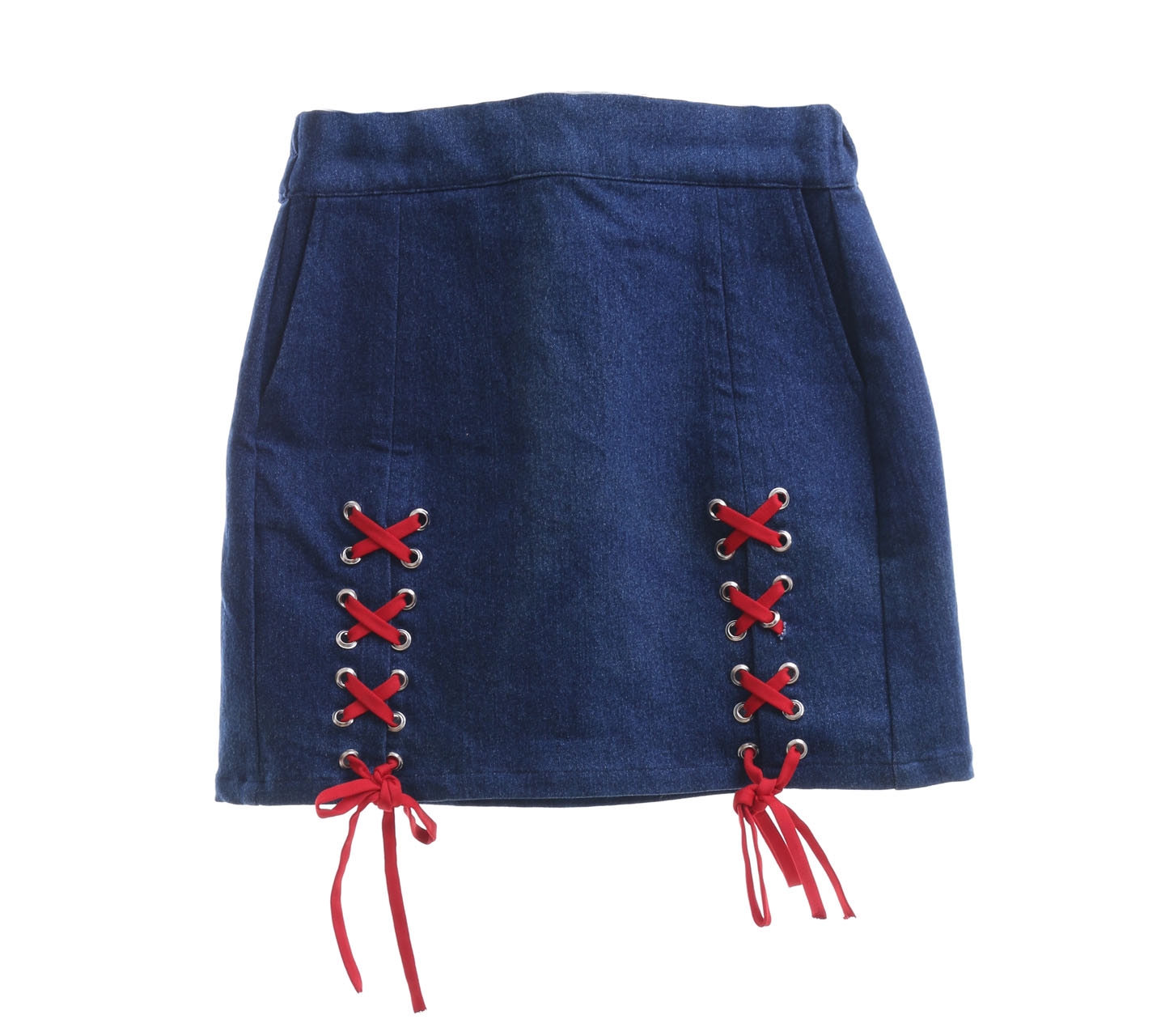 Lickstudio Blue Denim With Tie Mini Skirt