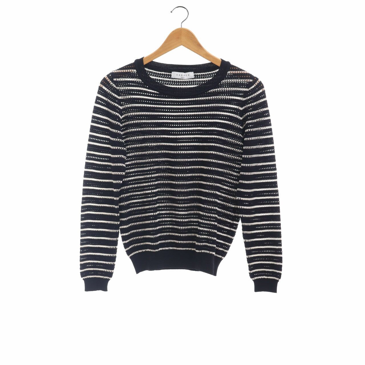 Sandro Black & White Stripes Sweater